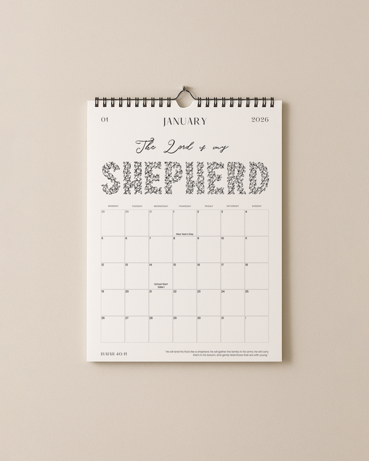 2026 Christian A3 Wall Calendar - Psalm 23