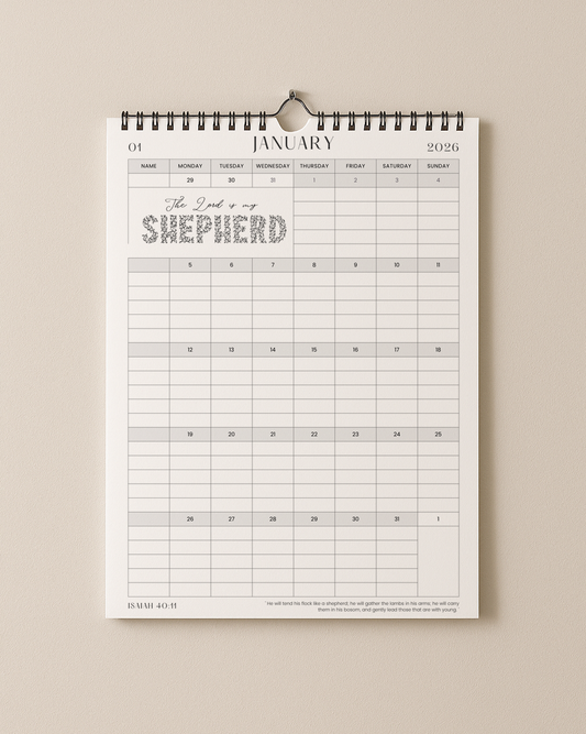 2026 Christian Family Wall Planner  - A2 Monthly Calendar